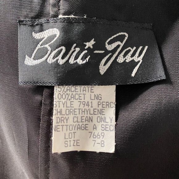 Vintage Made in USA Black Romantic Goth Off Shoulder Sequin Lace Midi Dress M - Picture 7 of 8